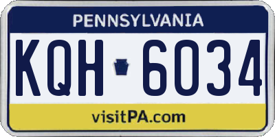PA license plate KQH6034