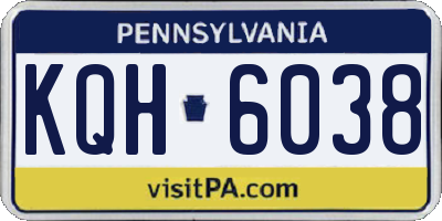 PA license plate KQH6038