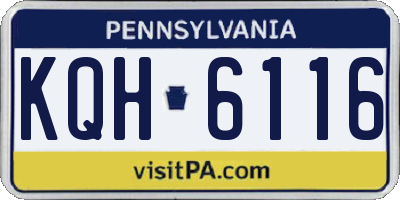 PA license plate KQH6116