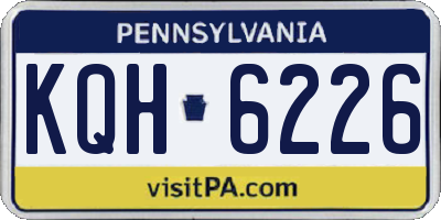 PA license plate KQH6226