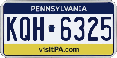 PA license plate KQH6325