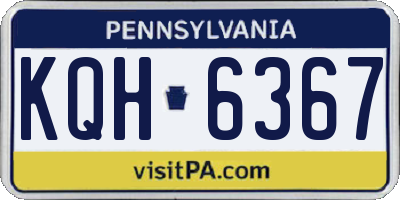 PA license plate KQH6367