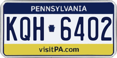 PA license plate KQH6402