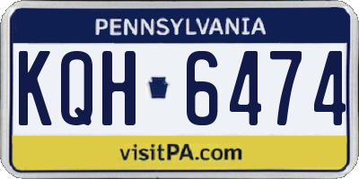 PA license plate KQH6474