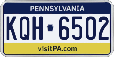 PA license plate KQH6502