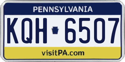 PA license plate KQH6507