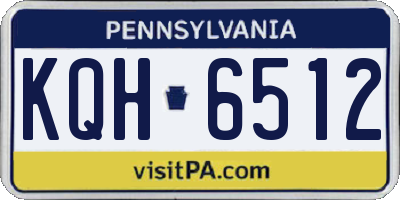 PA license plate KQH6512