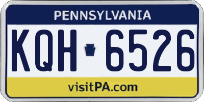 PA license plate KQH6526