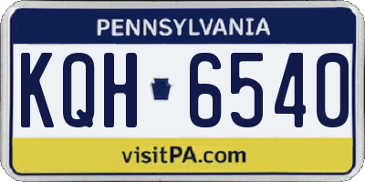 PA license plate KQH6540