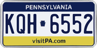 PA license plate KQH6552