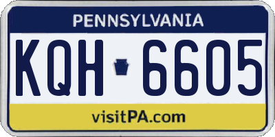 PA license plate KQH6605