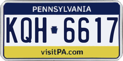 PA license plate KQH6617