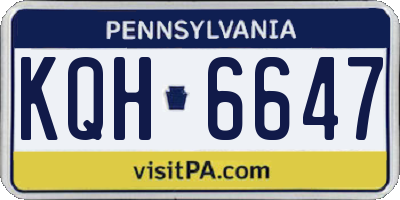PA license plate KQH6647