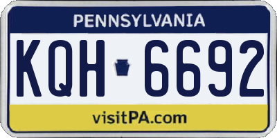 PA license plate KQH6692