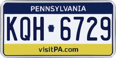 PA license plate KQH6729