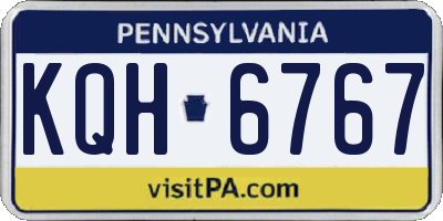 PA license plate KQH6767