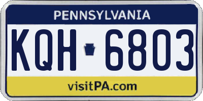 PA license plate KQH6803