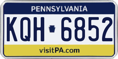 PA license plate KQH6852