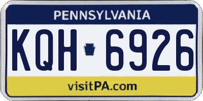 PA license plate KQH6926