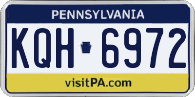 PA license plate KQH6972