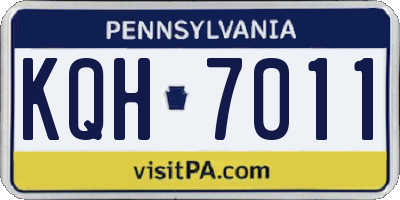 PA license plate KQH7011