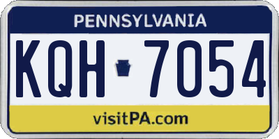 PA license plate KQH7054
