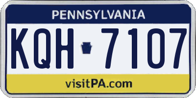 PA license plate KQH7107