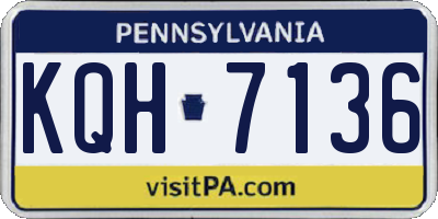 PA license plate KQH7136