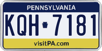 PA license plate KQH7181