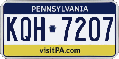 PA license plate KQH7207