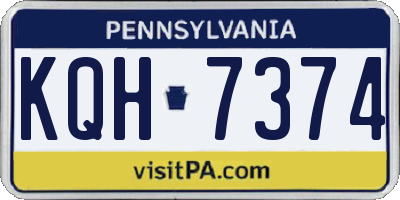 PA license plate KQH7374