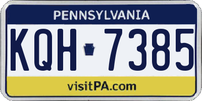 PA license plate KQH7385