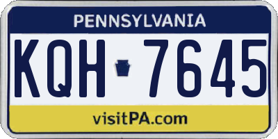 PA license plate KQH7645