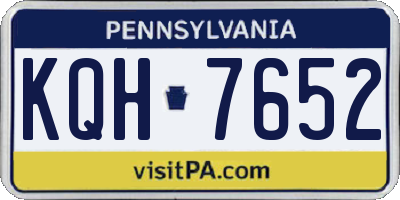 PA license plate KQH7652