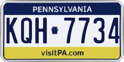 PA license plate KQH7734