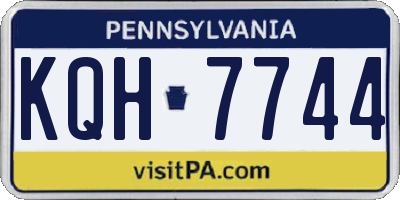 PA license plate KQH7744