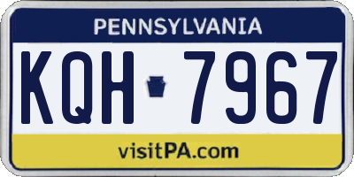 PA license plate KQH7967