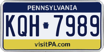 PA license plate KQH7989