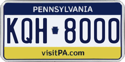 PA license plate KQH8000