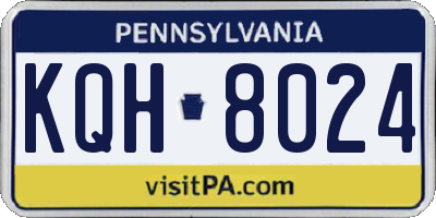 PA license plate KQH8024