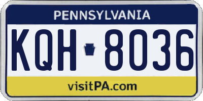 PA license plate KQH8036