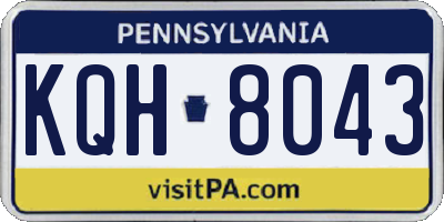 PA license plate KQH8043