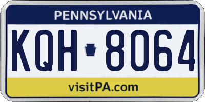 PA license plate KQH8064
