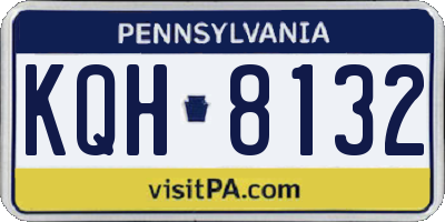 PA license plate KQH8132