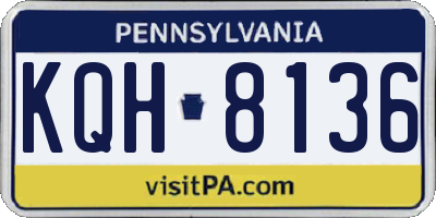 PA license plate KQH8136