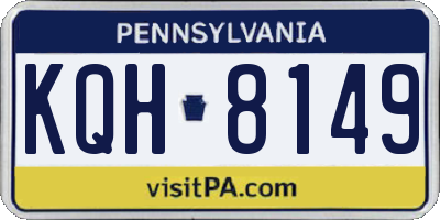 PA license plate KQH8149