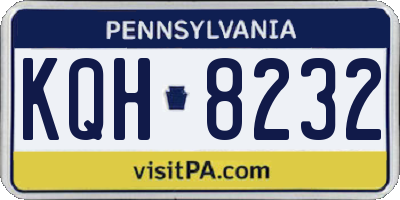 PA license plate KQH8232