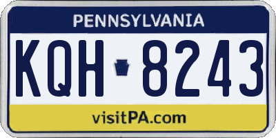 PA license plate KQH8243