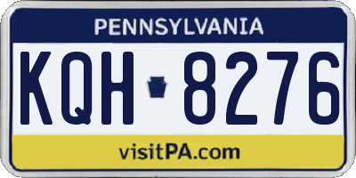 PA license plate KQH8276
