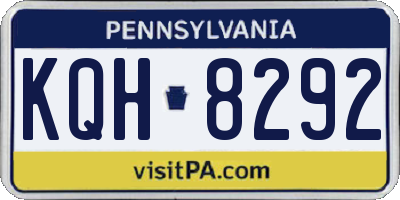 PA license plate KQH8292